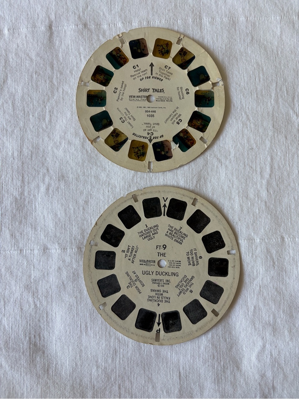 Shirt tales and the ugly duckling vintage View-Master Reels.